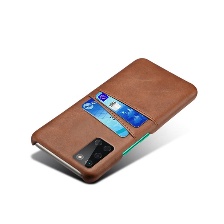 For OnePlus 8T Calf Texture PC + PU Leather Back Cover Shockproof Case with Dual Card Slots