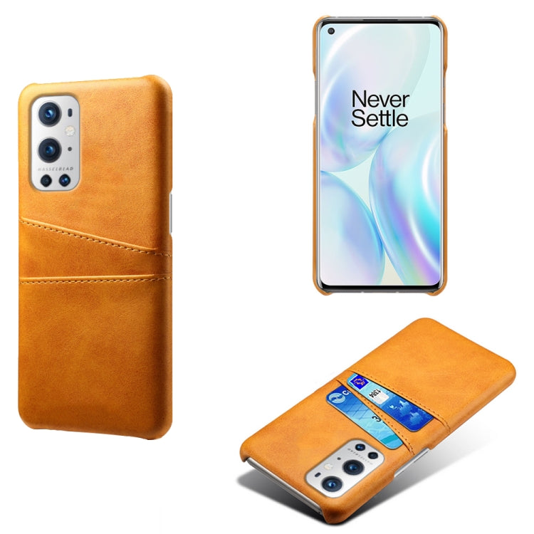 For OnePlus 9 Pro Calf Texture PC + PU Leather Back Cover Shockproof Case with Dual Card Slots