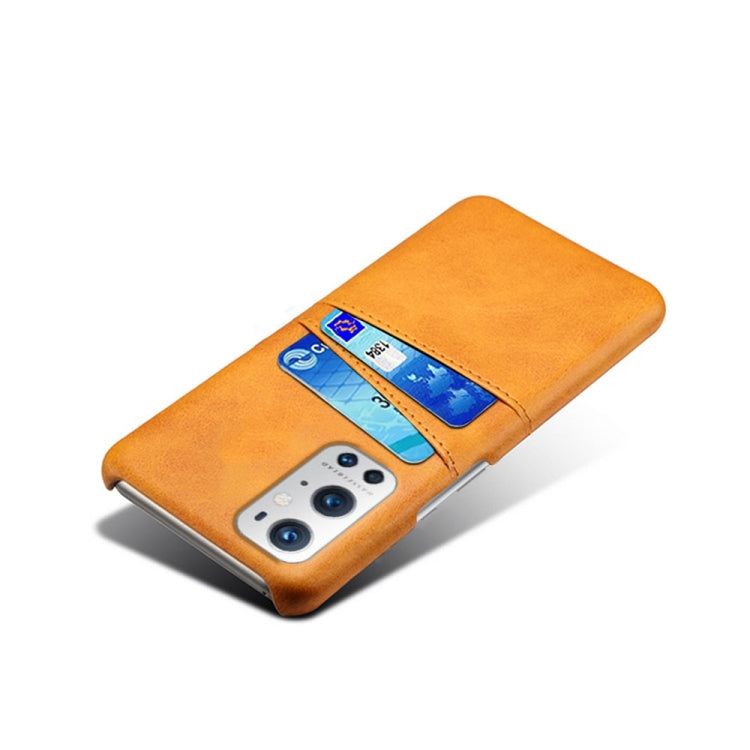 For OnePlus 9 Pro Calf Texture PC + PU Leather Back Cover Shockproof Case with Dual Card Slots