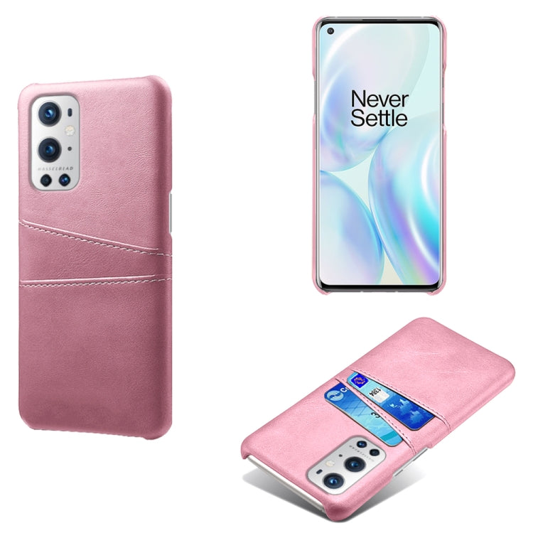 For OnePlus 9 Pro Calf Texture PC + PU Leather Back Cover Shockproof Case with Dual Card Slots