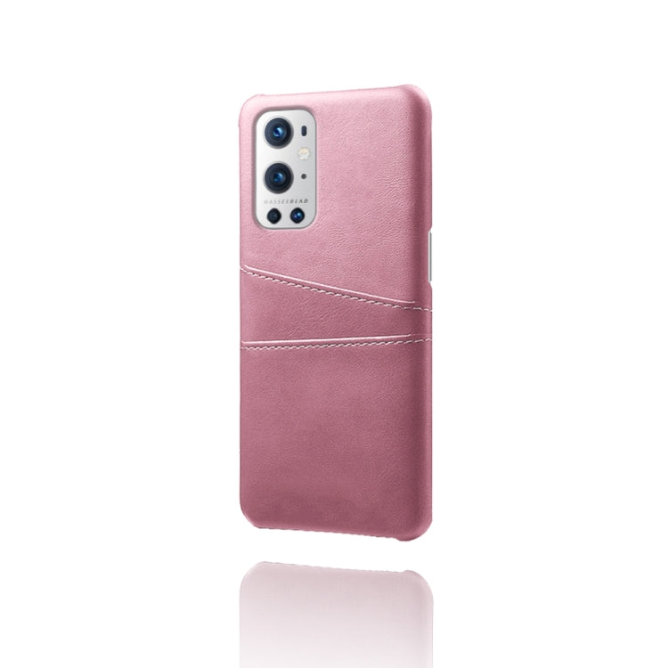For OnePlus 9 Pro Calf Texture PC + PU Leather Back Cover Shockproof Case with Dual Card Slots