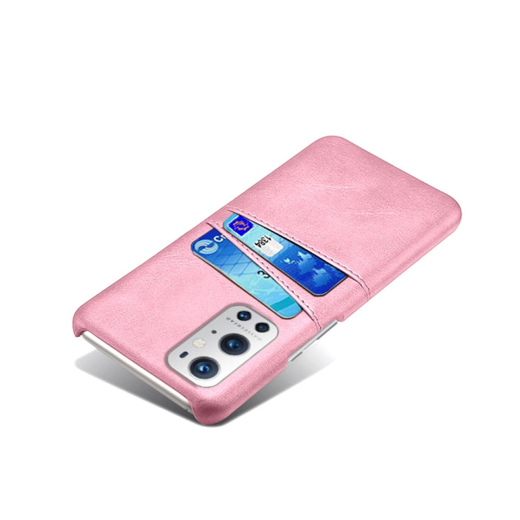 For OnePlus 9 Pro Calf Texture PC + PU Leather Back Cover Shockproof Case with Dual Card Slots