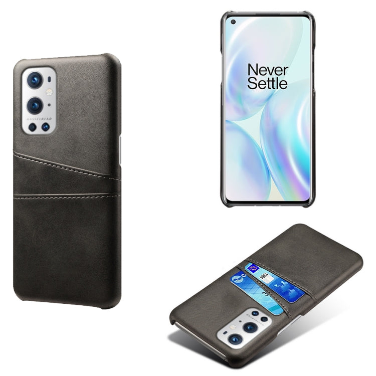 For OnePlus 9 Pro Calf Texture PC + PU Leather Back Cover Shockproof Case with Dual Card Slots
