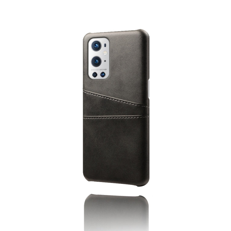 For OnePlus 9 Pro Calf Texture PC + PU Leather Back Cover Shockproof Case with Dual Card Slots