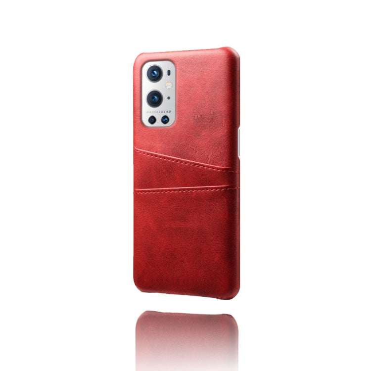 For OnePlus 9 Pro Calf Texture PC + PU Leather Back Cover Shockproof Case with Dual Card Slots