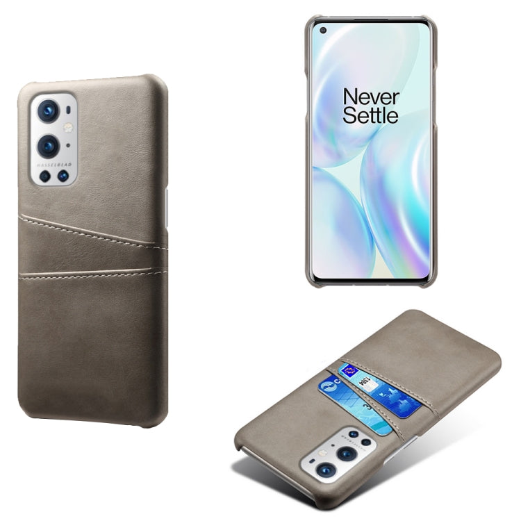 For OnePlus 9 Pro Calf Texture PC + PU Leather Back Cover Shockproof Case with Dual Card Slots