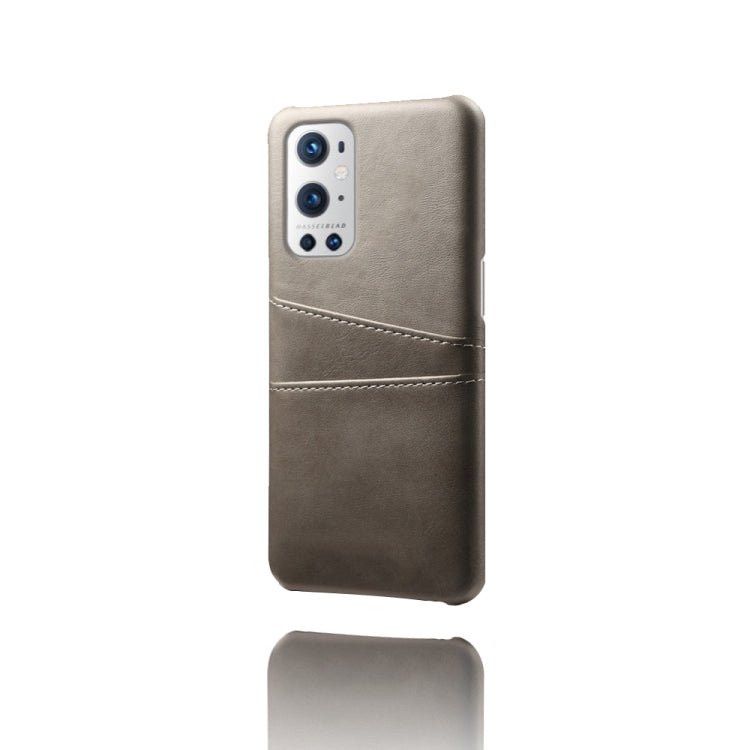 For OnePlus 9 Pro Calf Texture PC + PU Leather Back Cover Shockproof Case with Dual Card Slots