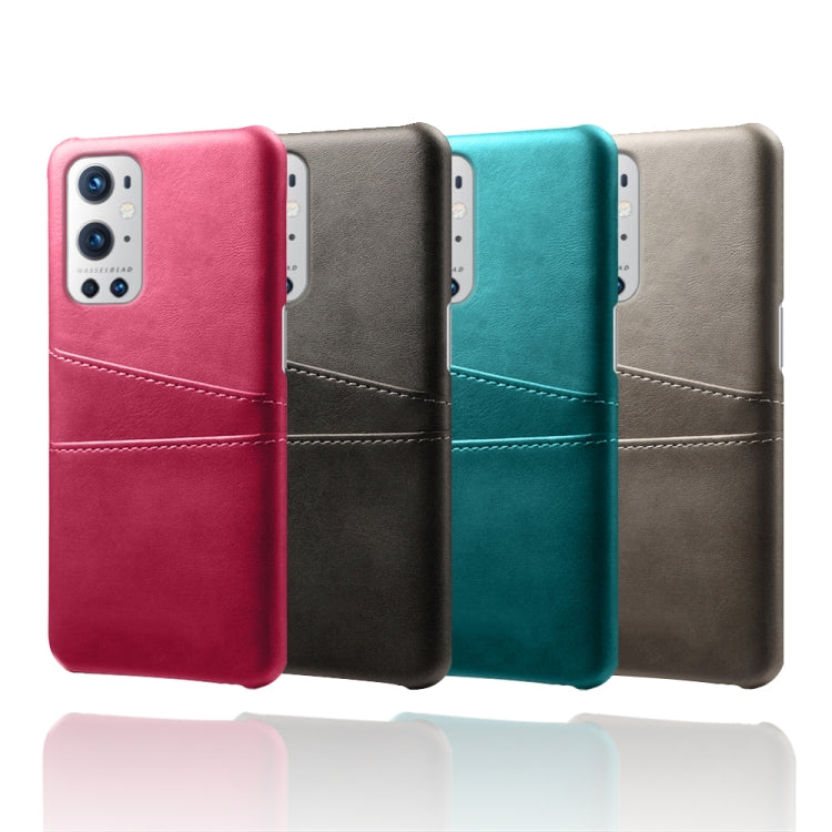 For OnePlus 9 Pro Calf Texture PC + PU Leather Back Cover Shockproof Case with Dual Card Slots