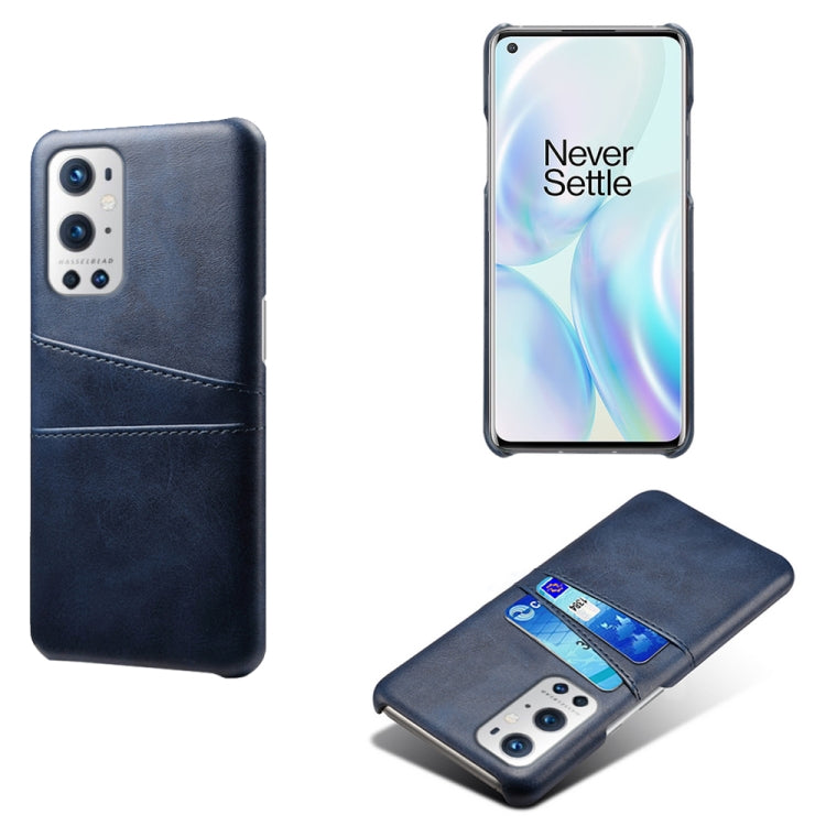 For OnePlus 9 Pro Calf Texture PC + PU Leather Back Cover Shockproof Case with Dual Card Slots