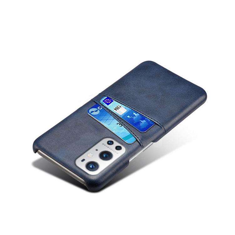 For OnePlus 9 Pro Calf Texture PC + PU Leather Back Cover Shockproof Case with Dual Card Slots