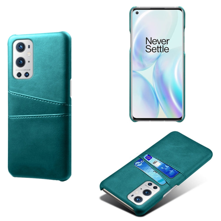 For OnePlus 9 Pro Calf Texture PC + PU Leather Back Cover Shockproof Case with Dual Card Slots