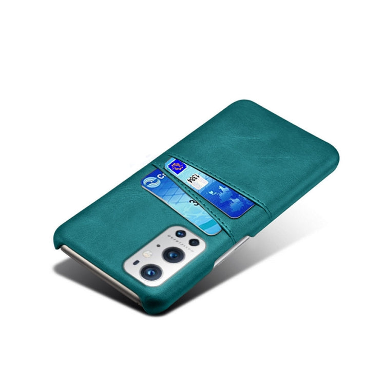 For OnePlus 9 Pro Calf Texture PC + PU Leather Back Cover Shockproof Case with Dual Card Slots