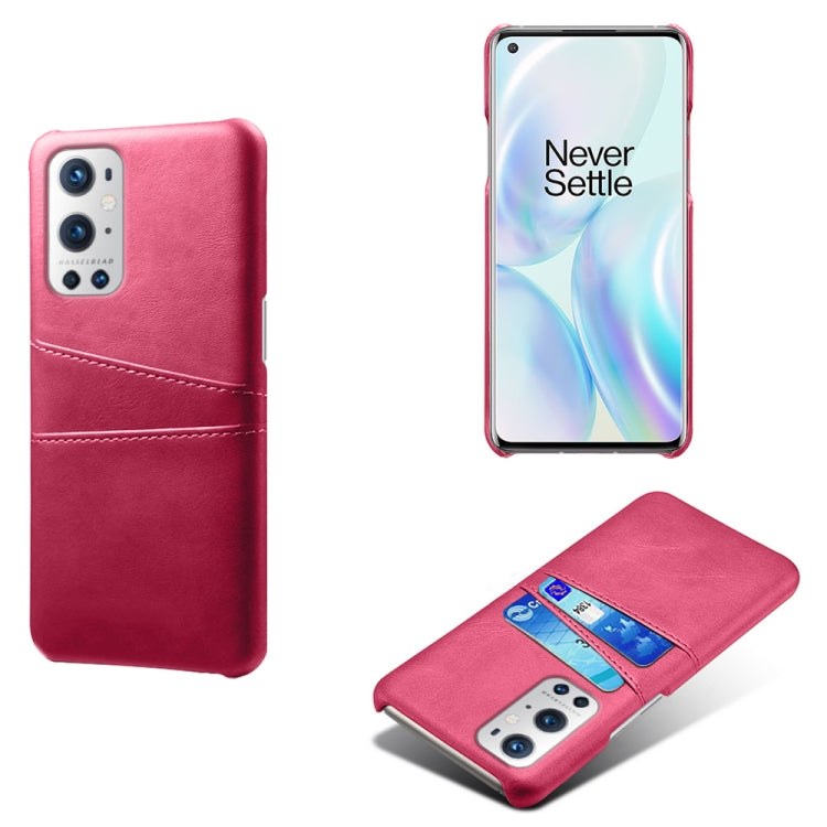 For OnePlus 9 Pro Calf Texture PC + PU Leather Back Cover Shockproof Case with Dual Card Slots