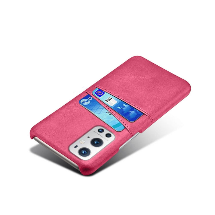 For OnePlus 9 Pro Calf Texture PC + PU Leather Back Cover Shockproof Case with Dual Card Slots