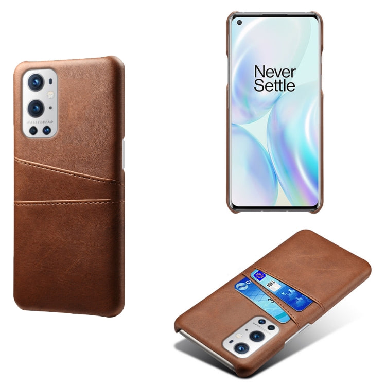 For OnePlus 9 Pro Calf Texture PC + PU Leather Back Cover Shockproof Case with Dual Card Slots