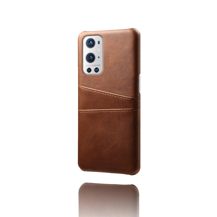 For OnePlus 9 Pro Calf Texture PC + PU Leather Back Cover Shockproof Case with Dual Card Slots