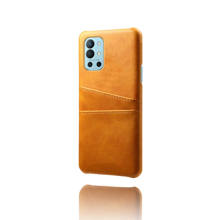 For OnePlus 9R Calf Texture PC + PU Leather Back Cover Shockproof Case with Dual Card Slots
