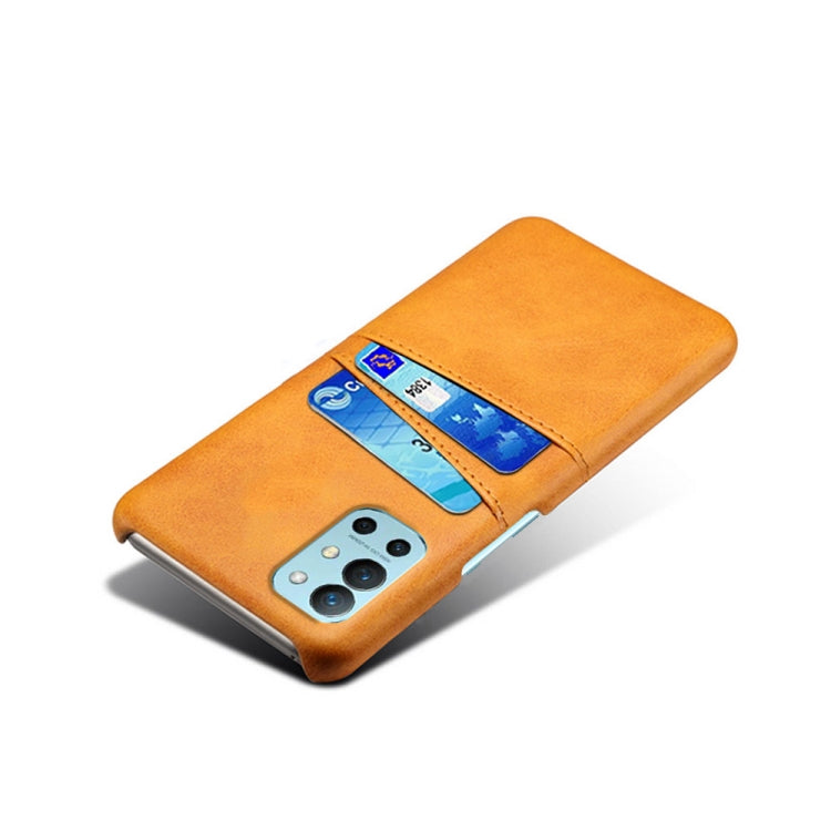 For OnePlus 9R Calf Texture PC + PU Leather Back Cover Shockproof Case with Dual Card Slots