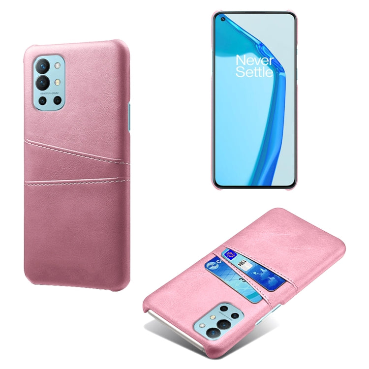 For OnePlus 9R Calf Texture PC + PU Leather Back Cover Shockproof Case with Dual Card Slots