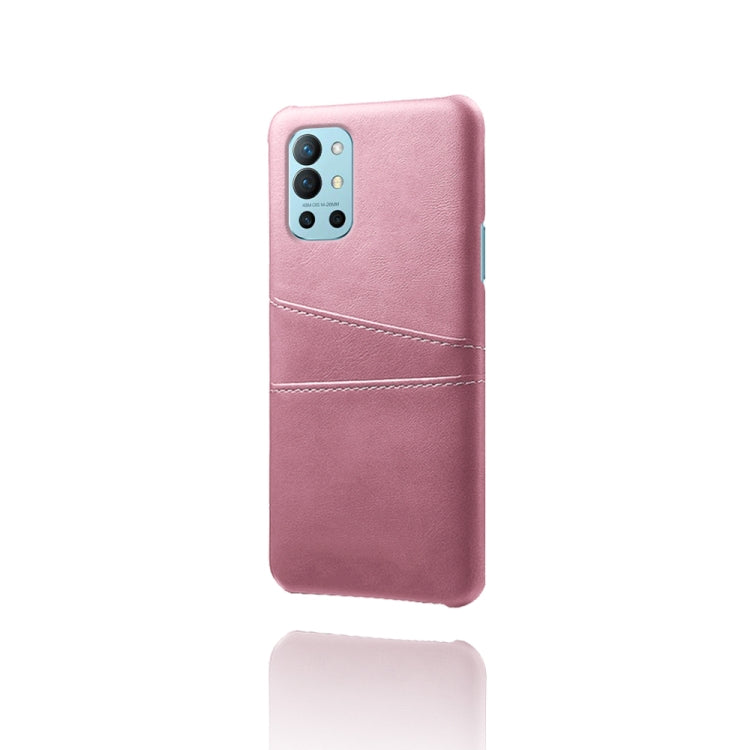 For OnePlus 9R Calf Texture PC + PU Leather Back Cover Shockproof Case with Dual Card Slots