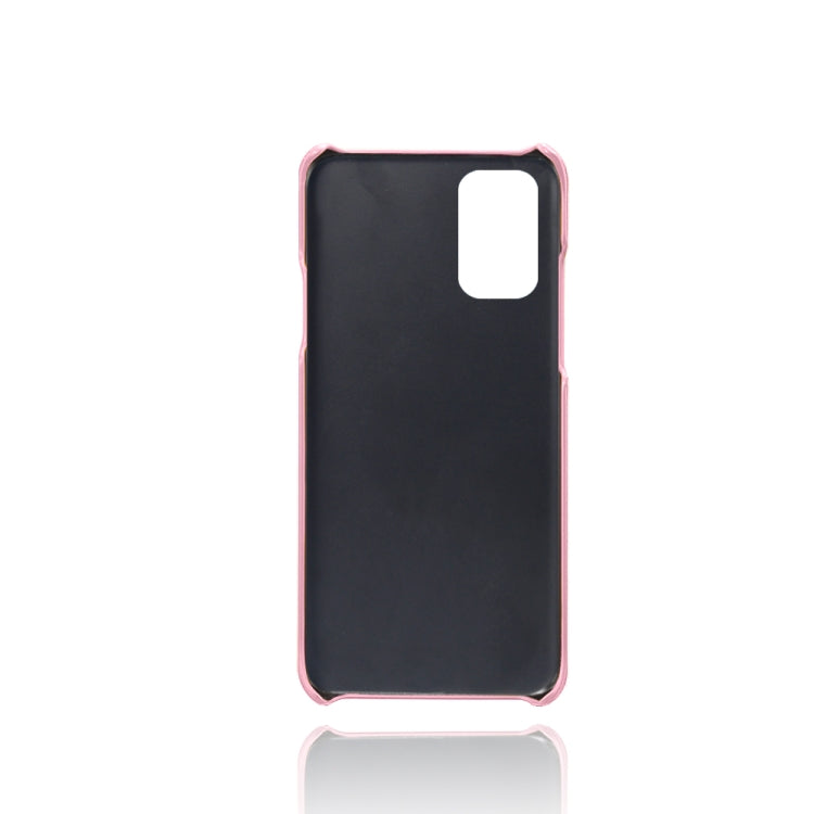 For OnePlus 9R Calf Texture PC + PU Leather Back Cover Shockproof Case with Dual Card Slots