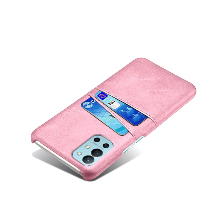 For OnePlus 9R Calf Texture PC + PU Leather Back Cover Shockproof Case with Dual Card Slots