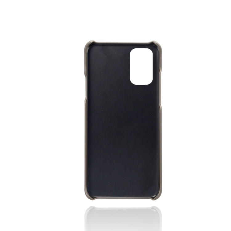 For OnePlus 9R Calf Texture PC + PU Leather Back Cover Shockproof Case with Dual Card Slots