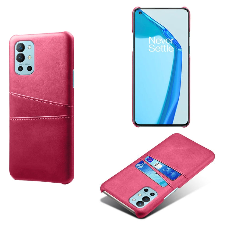 For OnePlus 9R Calf Texture PC + PU Leather Back Cover Shockproof Case with Dual Card Slots