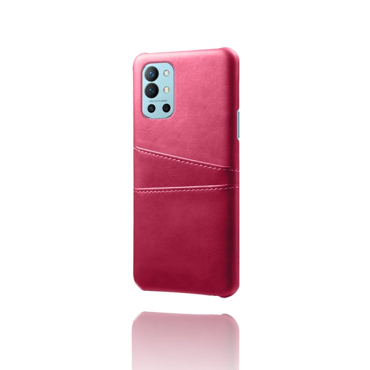 For OnePlus 9R Calf Texture PC + PU Leather Back Cover Shockproof Case with Dual Card Slots
