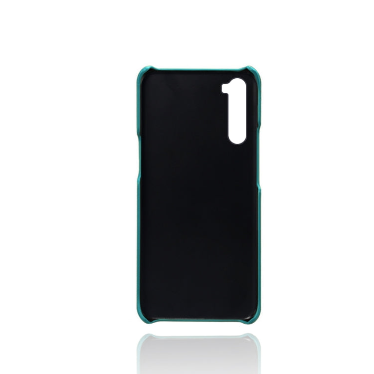 For OnePlus Nord Calf Texture PC + PU Leather Back Cover Shockproof Case with Dual Card Slots