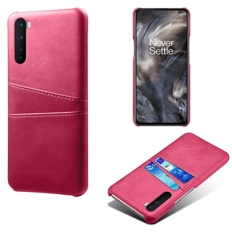 For OnePlus Nord Calf Texture PC + PU Leather Back Cover Shockproof Case with Dual Card Slots