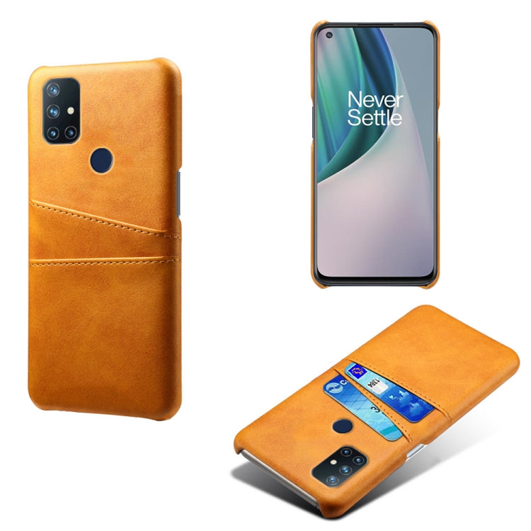 For OnePlus Nord N10 5G Calf Texture PC + PU Leather Back Cover Shockproof Case with Dual Card Slots