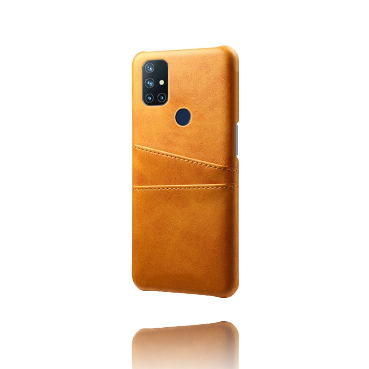 For OnePlus Nord N10 5G Calf Texture PC + PU Leather Back Cover Shockproof Case with Dual Card Slots