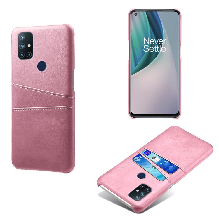For OnePlus Nord N10 5G Calf Texture PC + PU Leather Back Cover Shockproof Case with Dual Card Slots