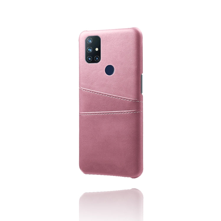 For OnePlus Nord N10 5G Calf Texture PC + PU Leather Back Cover Shockproof Case with Dual Card Slots