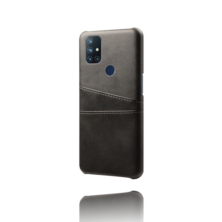 For OnePlus Nord N10 5G Calf Texture PC + PU Leather Back Cover Shockproof Case with Dual Card Slots