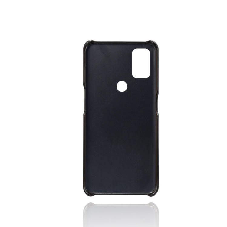 For OnePlus Nord N10 5G Calf Texture PC + PU Leather Back Cover Shockproof Case with Dual Card Slots