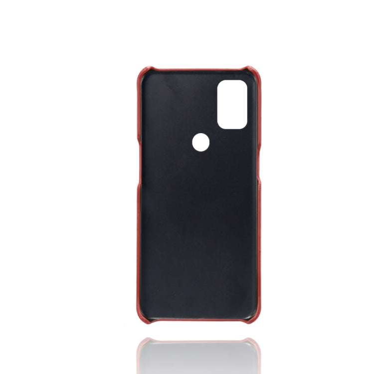 For OnePlus Nord N10 5G Calf Texture PC + PU Leather Back Cover Shockproof Case with Dual Card Slots