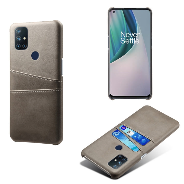 For OnePlus Nord N10 5G Calf Texture PC + PU Leather Back Cover Shockproof Case with Dual Card Slots