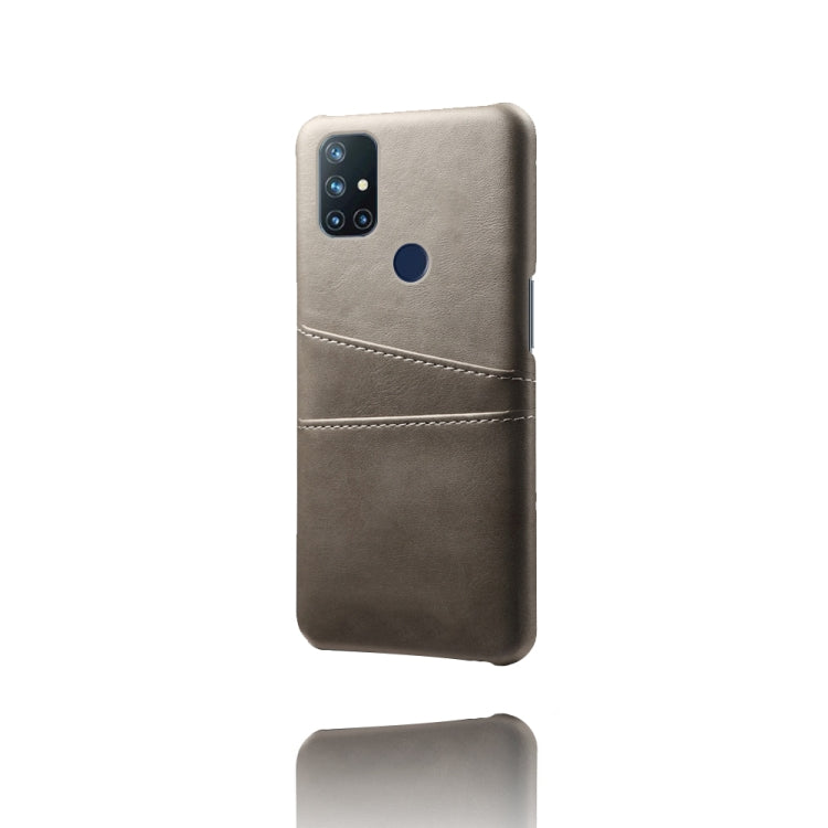 For OnePlus Nord N10 5G Calf Texture PC + PU Leather Back Cover Shockproof Case with Dual Card Slots