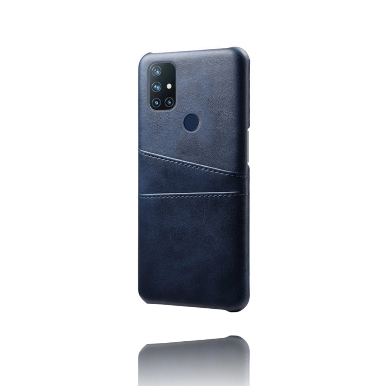 For OnePlus Nord N10 5G Calf Texture PC + PU Leather Back Cover Shockproof Case with Dual Card Slots