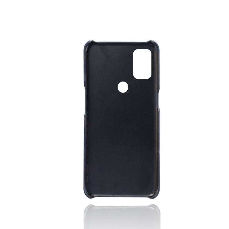 For OnePlus Nord N10 5G Calf Texture PC + PU Leather Back Cover Shockproof Case with Dual Card Slots