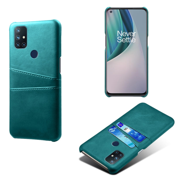 For OnePlus Nord N10 5G Calf Texture PC + PU Leather Back Cover Shockproof Case with Dual Card Slots