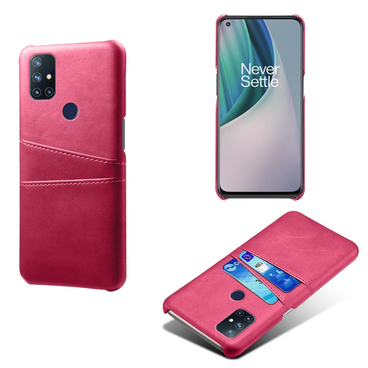 For OnePlus Nord N10 5G Calf Texture PC + PU Leather Back Cover Shockproof Case with Dual Card Slots