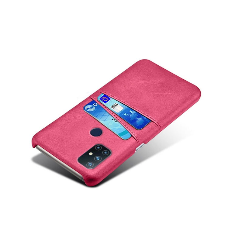 For OnePlus Nord N10 5G Calf Texture PC + PU Leather Back Cover Shockproof Case with Dual Card Slots