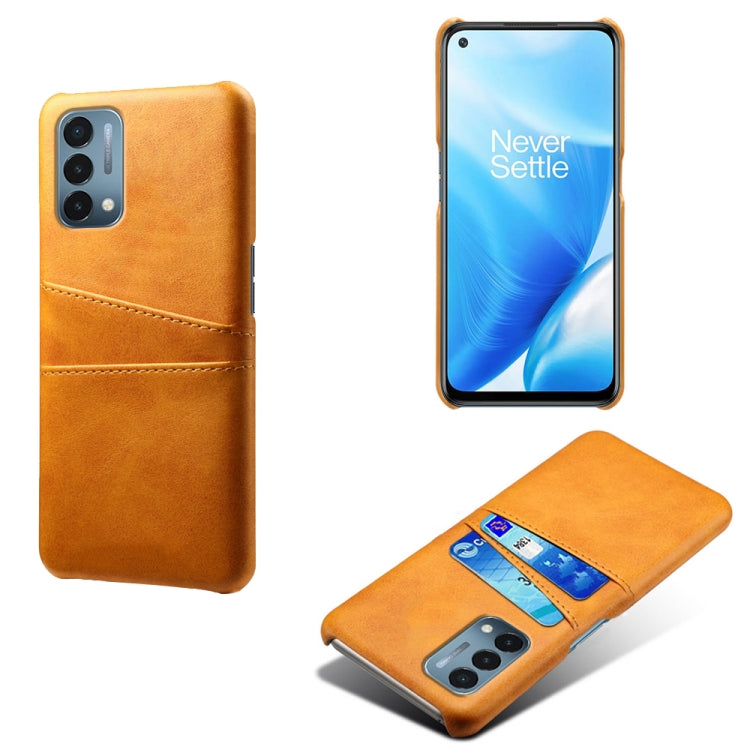 For OnePlus Nord N200 5G Calf Texture PC + PU Leather Back Cover Shockproof Case with Dual Card Slots