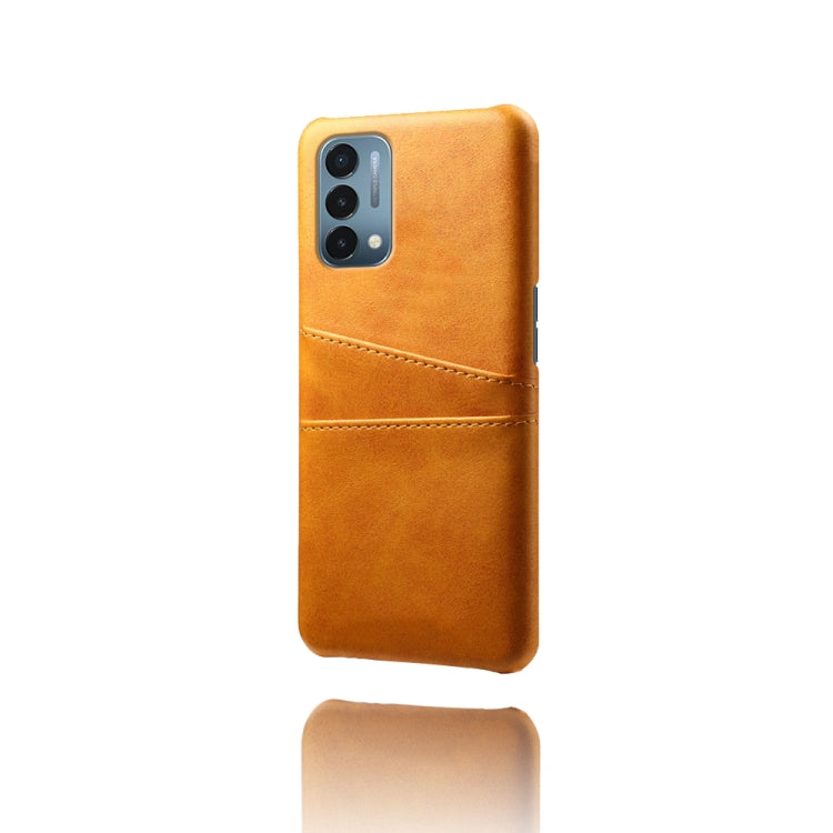 For OnePlus Nord N200 5G Calf Texture PC + PU Leather Back Cover Shockproof Case with Dual Card Slots
