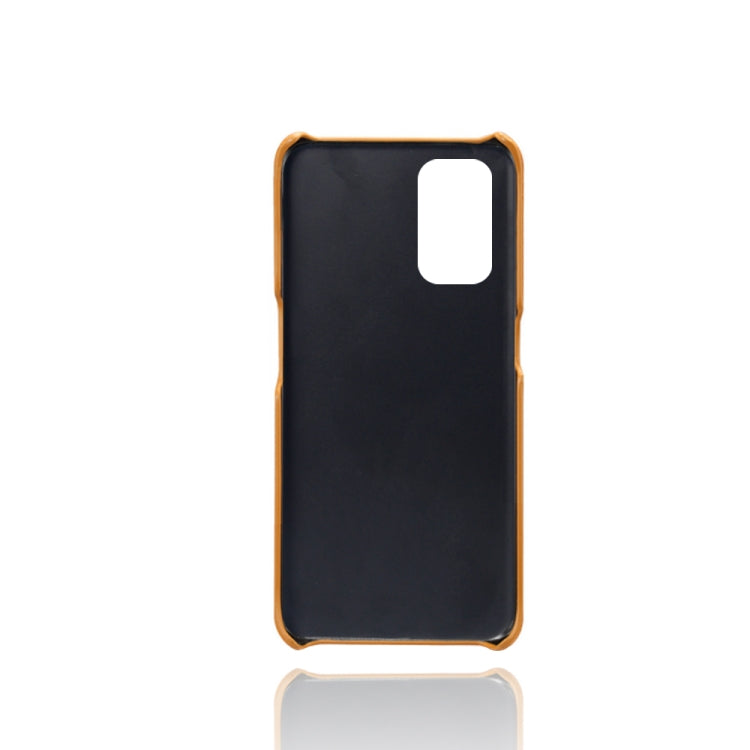 For OnePlus Nord N200 5G Calf Texture PC + PU Leather Back Cover Shockproof Case with Dual Card Slots