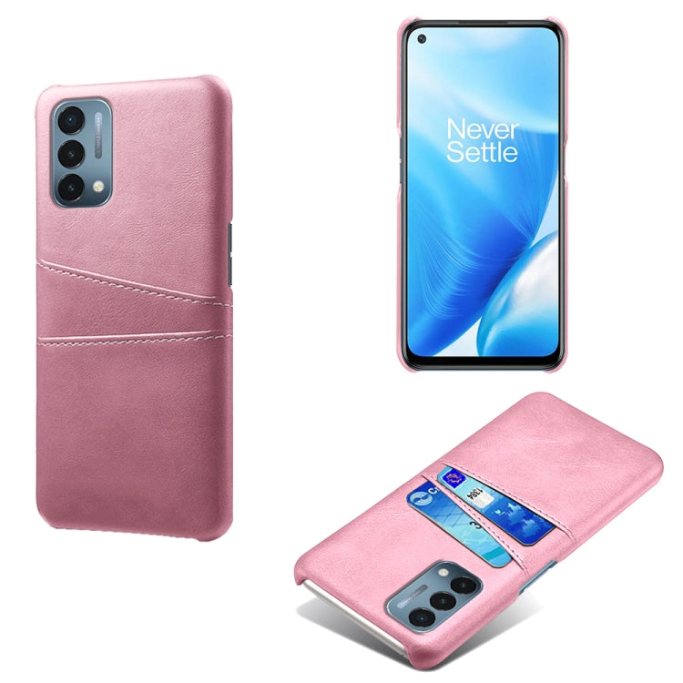 For OnePlus Nord N200 5G Calf Texture PC + PU Leather Back Cover Shockproof Case with Dual Card Slots