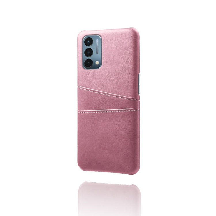 For OnePlus Nord N200 5G Calf Texture PC + PU Leather Back Cover Shockproof Case with Dual Card Slots